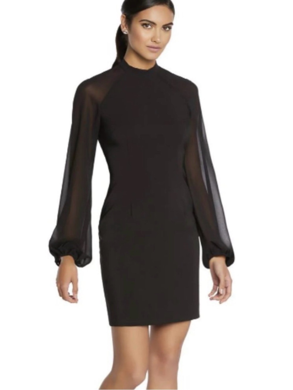 Aidan by Aidan Mattox Black Long-Sleeve Mini Dress